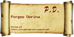 Porges Dorina névjegykártya